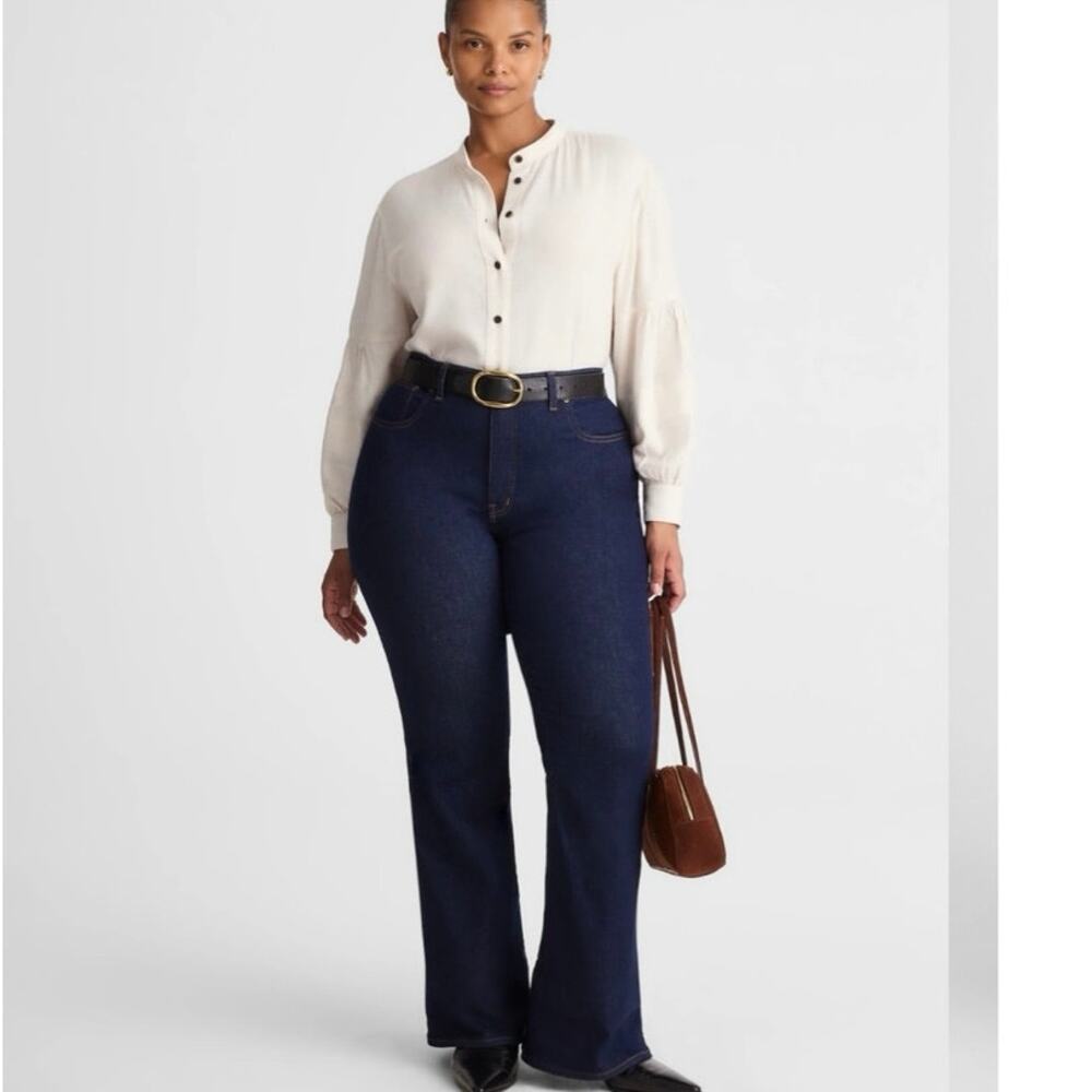 Madewell The Plus Stretch Flare Jean in Rinse Wash Size 18W